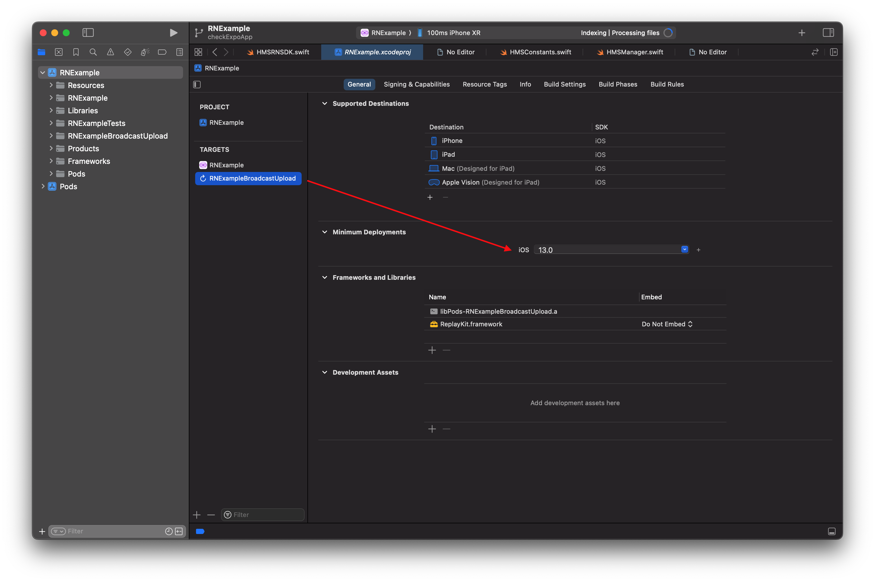 Incorrect Min Deployment Target